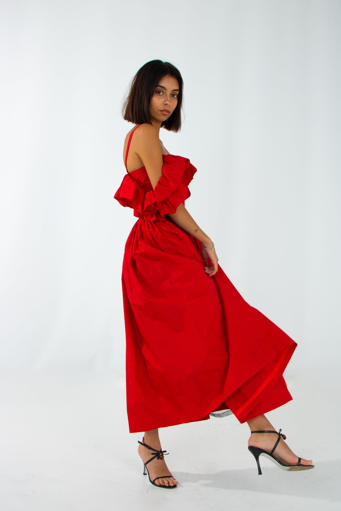 Red Ruffle Gown