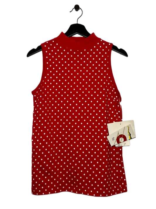 Red Polka Dot Mock Neck Top