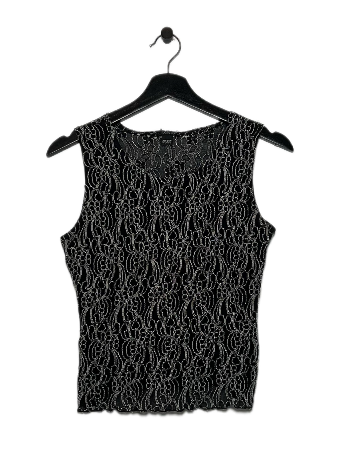 Y2K Black and White Embroidered Top
