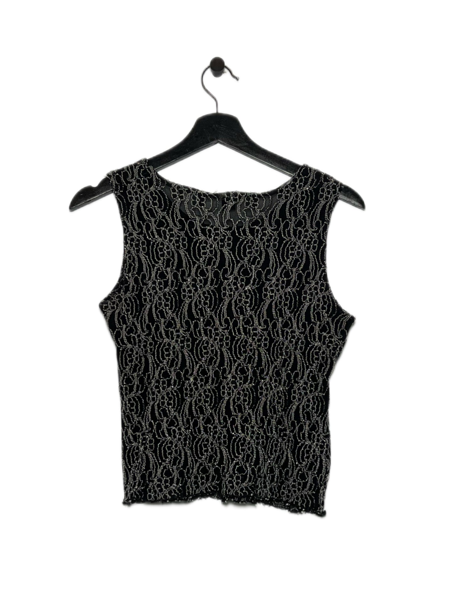 Y2K Black and White Embroidered Top