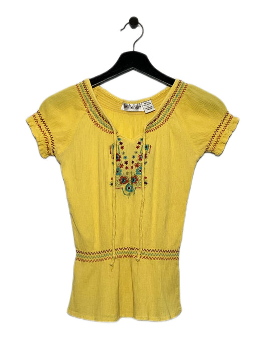 Yellow Embroidered Top