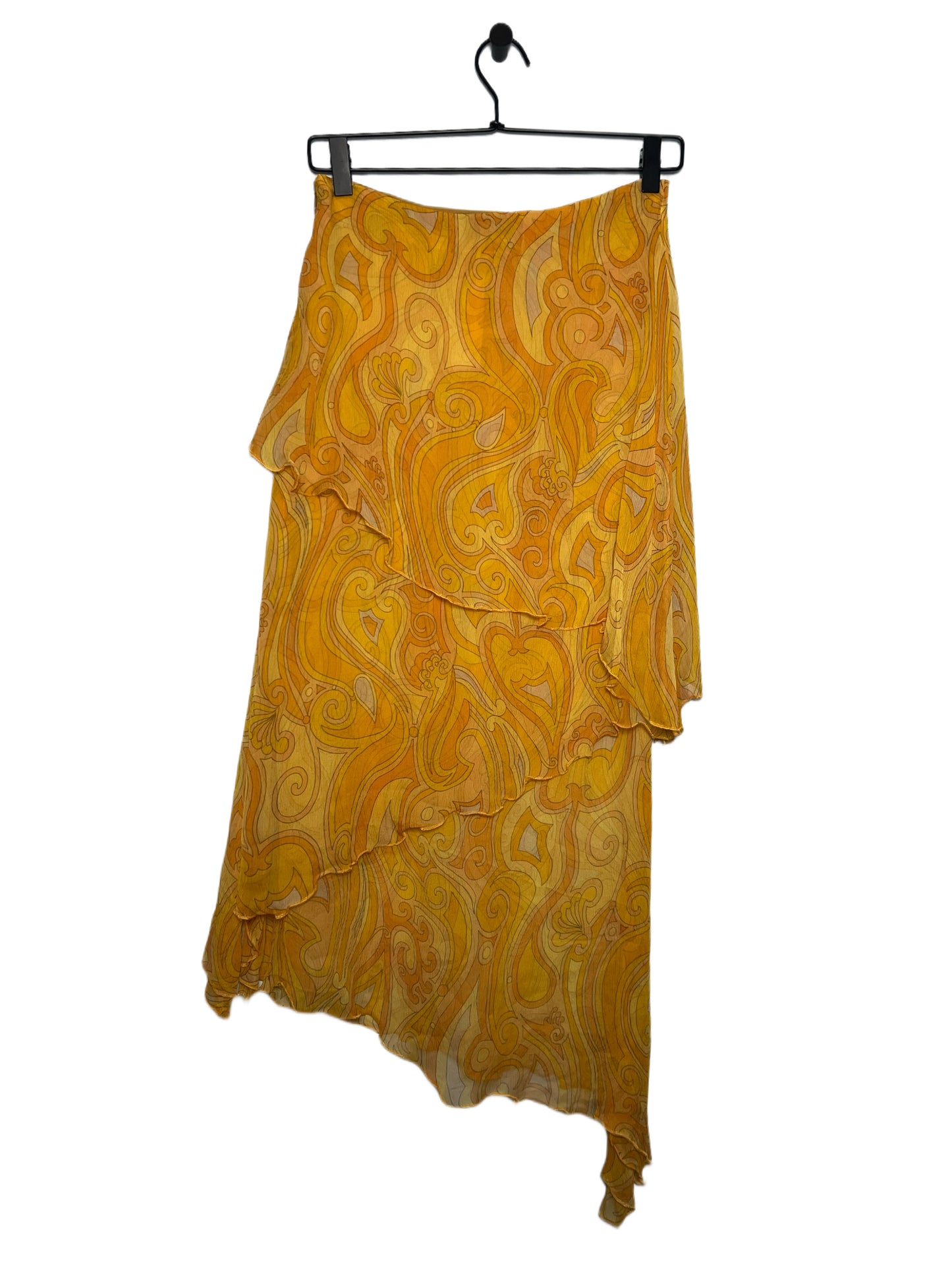Jiki Silk Orange Tiered Skirt