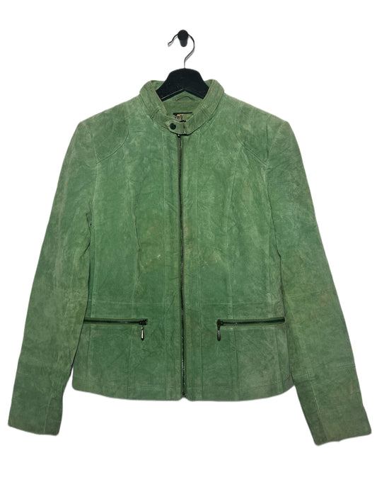 Green Suede Moto Jacket