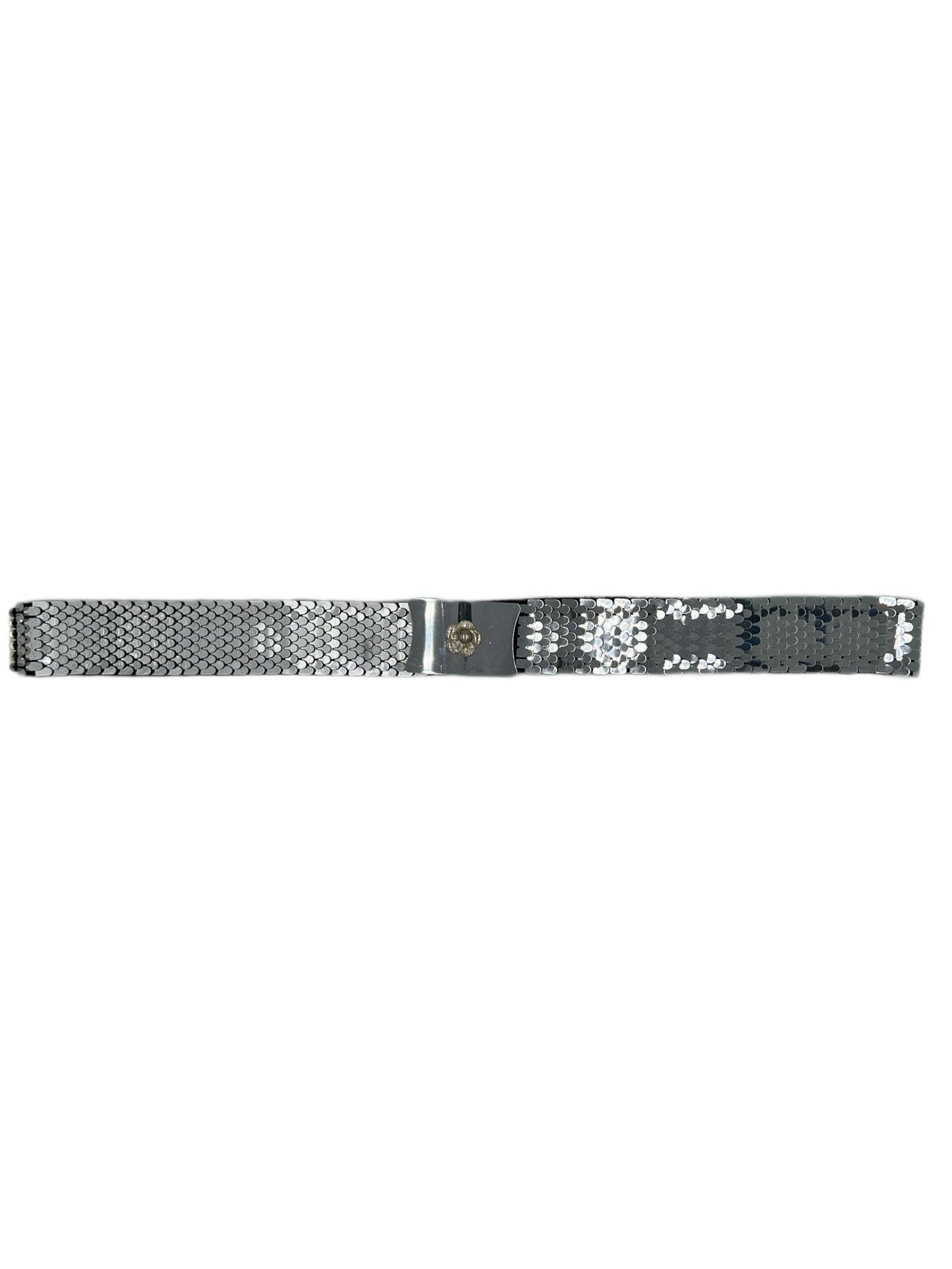 Silver Flower Buckle Belt