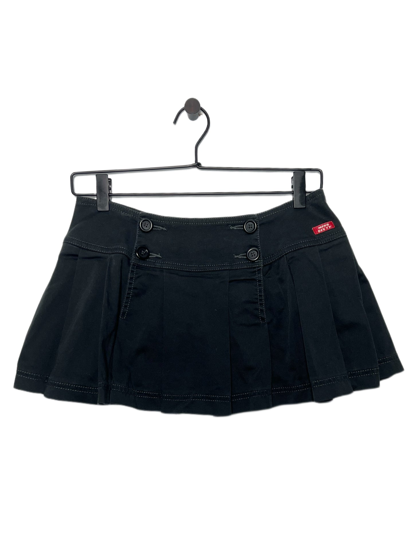 Miss Sixty Black Pleated Mini Skirt