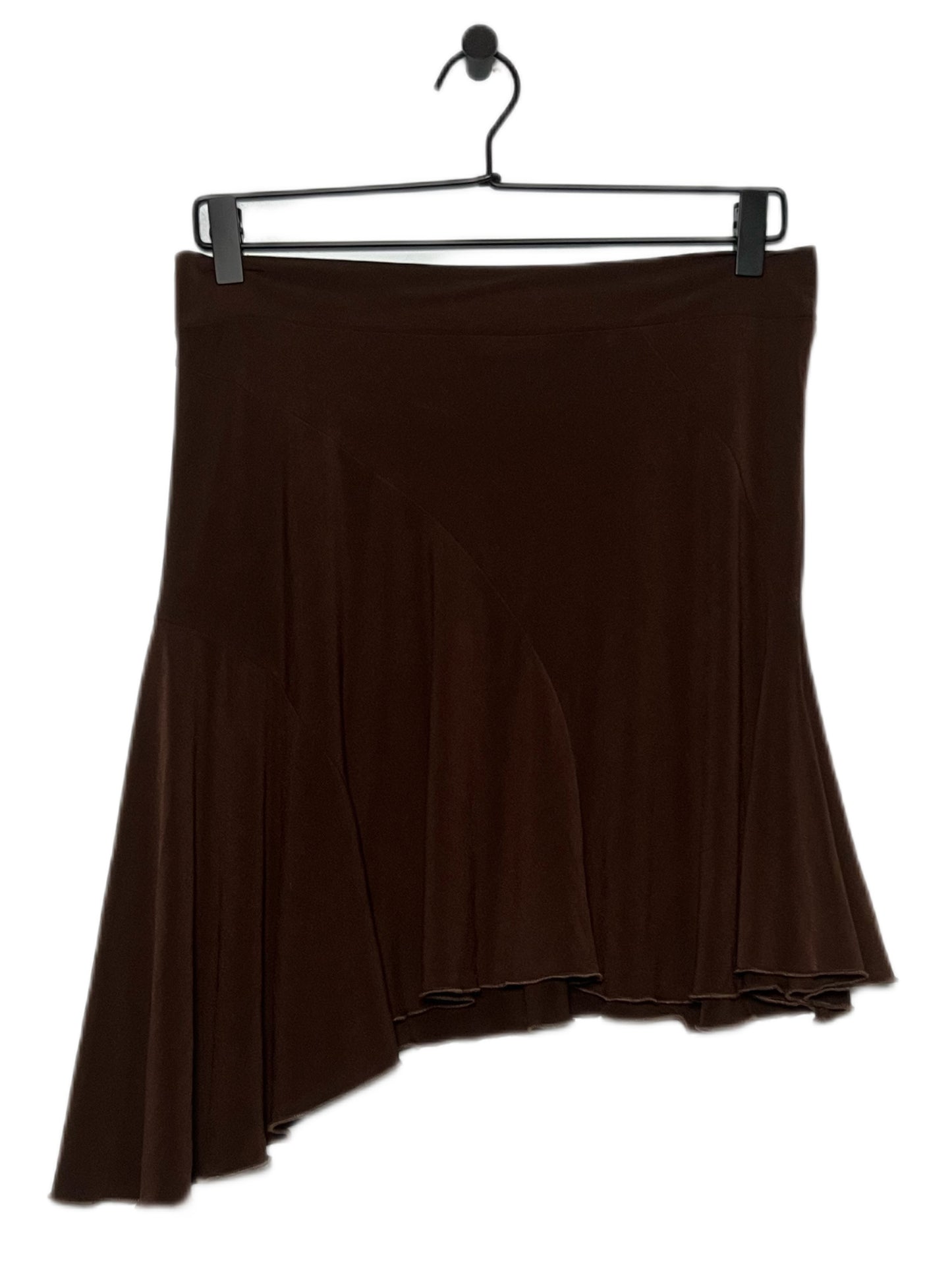 Y2K Brown Asymmetrical Mini Skirt