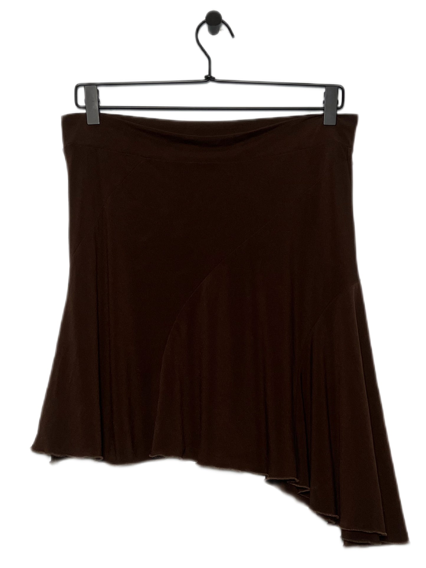 Y2K Brown Asymmetrical Mini Skirt