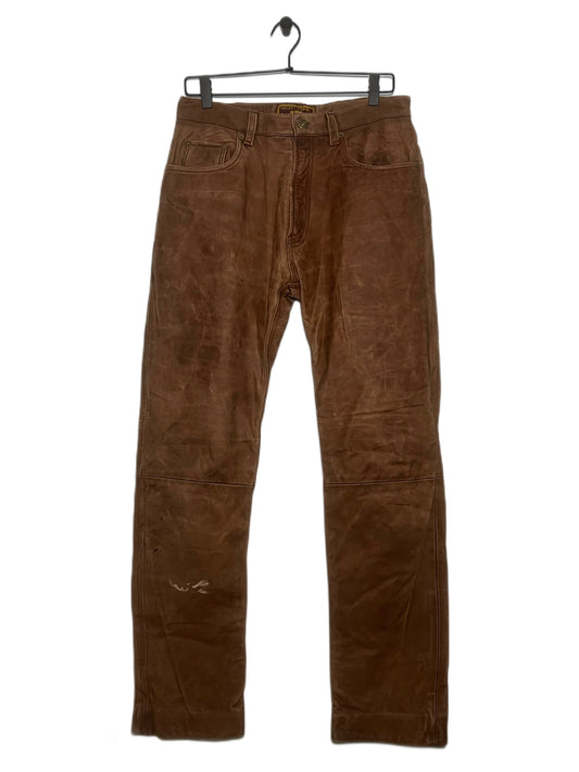 Unisex Brown Leather Pants