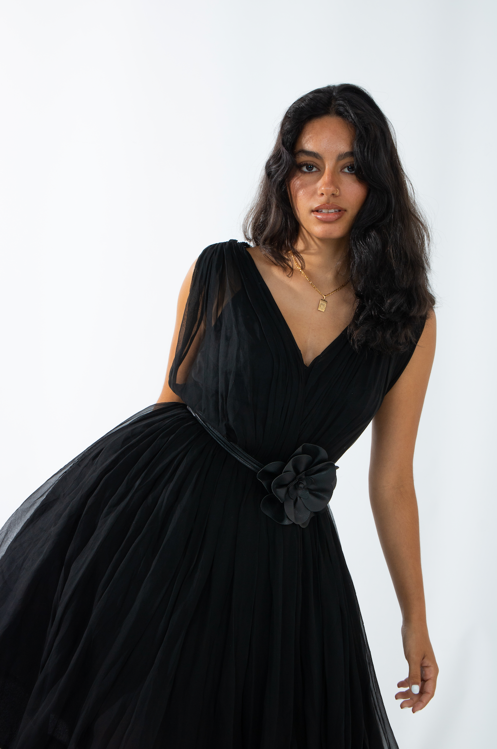 Black Silk Party Dress